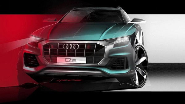 Teased Audi Q8 2018 front view