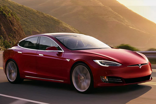 Tesla model S on the road