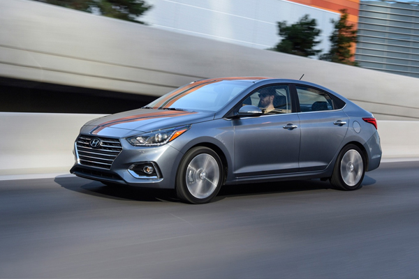 Hyundai Accent 2018 on the road