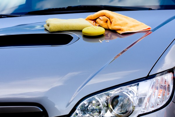 shiny car cleaning tools