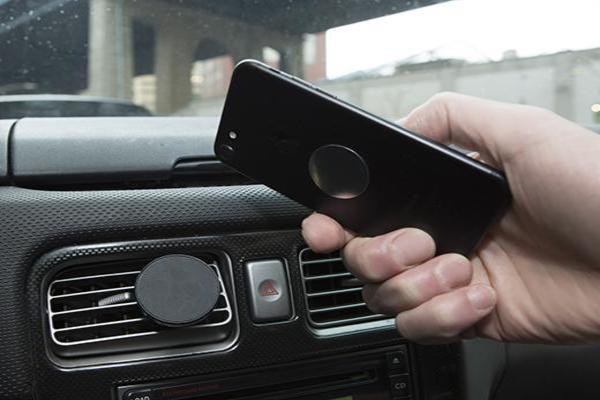 Phone with a magnetic phone mount 