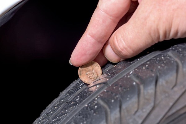 measuring tire wear using coin