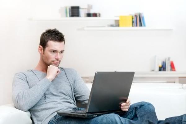 Man using a laptop