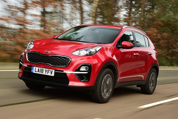 A red Kia Sportage 2020