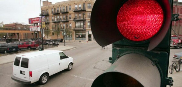 a car beating red light