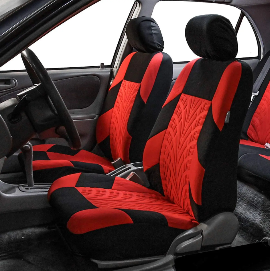 Premium Car Seat Cover Knitted Fabric Mesh Composite 9 Piece Set
